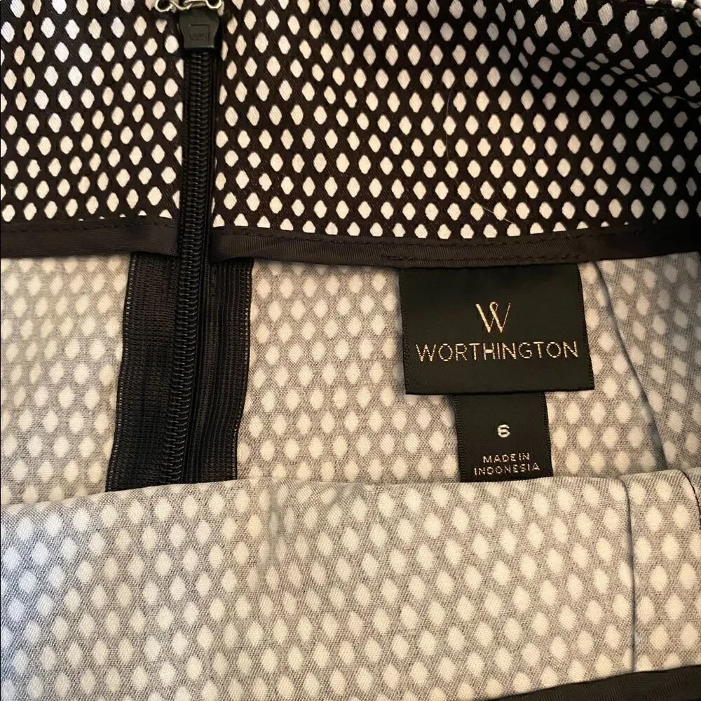 Worthington Pencil Skirt Black/ White Size 6